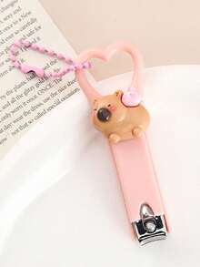 可爱的卡通水豚指甲钳，带有花瓣、兔子、水杯和水果图案，小巧可爱，迷你指甲钳，防溅可折叠指甲钳，水豚指甲钳，小巧便携，无论是在工作、学校、购物、在家还是旅行，都不占空间。 - 彩色 - 查看 8