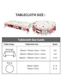 1 chiếc khăn trải bàn bằng polyester cho Ngày Valentine - Họa tiết kẻ caro đỏ hình trái tim và xanh lá cây nhạt, khăn trải bàn tròn/chữ nhật bằng polyester dệt kim dùng cho nhà bếp, phòng ăn và trang trí dã ngoại, trang trí Ngày Valentine, trang trí Ngày của Mẹ, trang trí kỷ niệm, vật trang trí trung tâm bàn ăn. - Nhiều màu - Xem 2