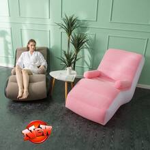 Ghế sofa bơm hơi dáng lười, ghế lười bơm hơi, lưng tựa bọc nhung, sofa giường bơm hơi, phù hợp dùng trong nhà và ngoài trời, nhà ở, sân hiên, vườn, hồ bơi, cắm trại (bao gồm bơm hơi) - cà phê - Xem 4