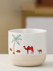 Xícara de cerâmica texturizada com estampa de camelo do deserto, estilo Oriente Médio (1 unidade). Ideal para café da manhã, leite e água. Decorativa e prática, perfeita para cafés sauditas. Feita em cerâmica de alta qualidade, com capacidade de 230ml, ideal para apreciar café turco, chá preto e café árabe. Perfeita para receber convidados, em encontros, cafés ou para uso diário. Representa perfeitamente o estilo de vida e o paladar do Oriente Médio. - Multicolorido - Ver 7