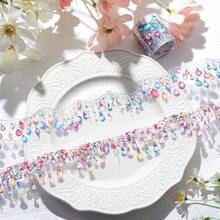 5 Rolls Floral Washi PET Tape Set Flower Scrapbook Junk Journal Supplies, Decorative Tape Stickers Arts Crafts Bullet Planner, 50mm Widex 78.74 Inch Long/Roll - 燈光 - 查看 3