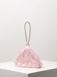 Mini Wallet, Bridal Party Bag, Sequin Bag, Ball Gown Bag, Ball Gown Accessories, Novelty Bag, Elegant Ladies Bag, Wedding Supplies, Ladies Gift, Christmas Bag, Valentine's Day (Random Pattern) - Pink - View 2