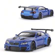 CCA COOL CHIC AUTO 仿真1:44合金宝马M6 GT3汽车模型，儿童玩具车摆件，回弹汽车模型，可开门，男孩玩具，生日礼物 - 藍色 - 查看 1