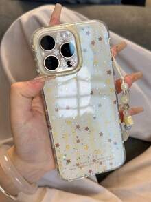 Bling Glitter Star 16 Pro Max/15 Pro/17 Pro Max/13 Protective Phone Case, Stylish Star Design - Yellow - View 6