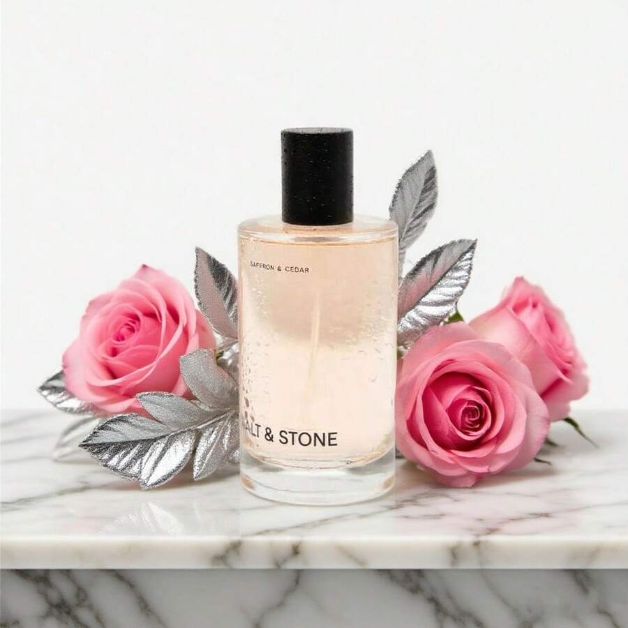 SALT SOTNE SAFFRON CEDAE Perfume, Men's And Women's Cologne,100ml Large Capacity, Unique And Charming Fragrance, Lasting Fragrance, Attracting The Opposite , Suitable For Dating, Parties And Other Scenes, Can Be Used As Birthday Gifts, Holiday Gifts - 藏紅花和雪松 - 查看 1