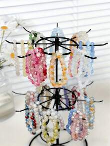 Support à bijoux en fer, porte-clés rotatif, présentoir à bijoux, support à colliers, organisateur de boucles d'oreilles et bracelets, porte-chaussettes - Multicolore - Voir 6