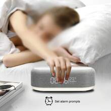 15W Wireless Charging Station Digital Alarm Clock With Temperature Display, Wireless Charging Base And Night Light, Compatible With IPhone 17/16/15/14/13/12 And Galaxy Series - Grey - View 6