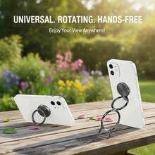 三合一磁吸指环支架，带可折叠手机支架和开瓶器，金属材质，适用于汽车、办公桌、厨房台面和导航，解放双手，方便观看视频和驾驶。兼容和安卓手机，生日礼物、送给家人朋友的礼物，生日手机指环支架，手机指环夹，手机配件 - 黑色 - 查看 6