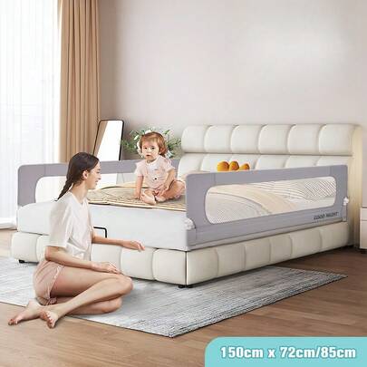 SUN YEE Baby Bed Rail 150x85CM Adjustable Folding Kids Safety Toddler Protect