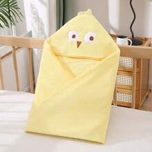 1pc Baby Cartoon Coral Fleece Hooded Bath Towel, Children Blanket, Infant Bathing Towel, 31.5*31.5 Inches, Made Of Super Absorbent Polyester, Warm And Breathable, Cartoon Animal Design For Home And Outdoor Use, Suitable For All Year Round - Multiple Styles Available - View 14