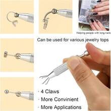 AVYRING 1 Bộ trang sức xỏ khuyên lông mày, gồm bi và gai thay thế, trang sức xỏ khuyên dạng tạ cong, trang sức xỏ môi dạng dọc, xỏ khuyên tai (rook) cho nam và nữ. - Kiểu 1# - Xem 4