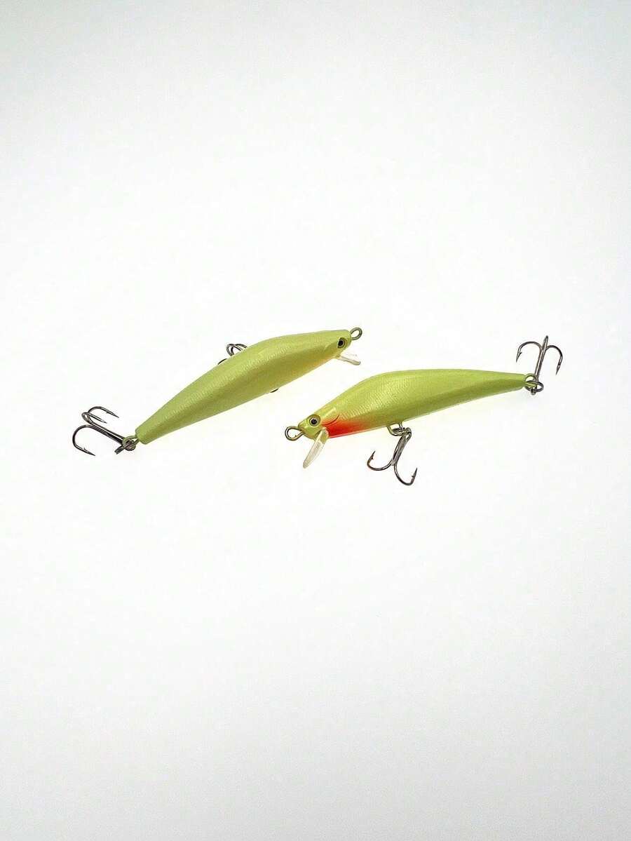 1个8厘米/8克夜光米诺鱼饵，漂浮型淡水夜钓饵，适用于鲈鱼、黑鲈、白斑狗鱼