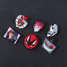 1枚奇幻动漫珐琅徽章，可定制电影灵感人物徽章，可作背包胸针、衣服领针、饰品或礼物 - 彩色 - 查看 3