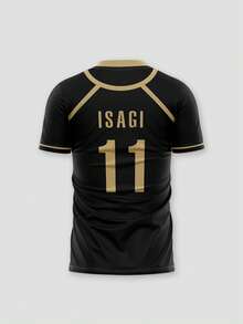 1pc Blue Lock Pattern Anime Hybrid Football Jersey, Anime Football Jersey, Caesar Cosplay Costume, Anime Gift. New Year Gift, Printed Pattern, Blank Design, Daily Training - Redwood - View 4