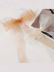 Sheer Ribbon, Soft Tones, Vibrant Colors - Suitable For Wedding Decor, Gift Wrapping, And Floral Arrangements - Made Of Polyester Satin - Ideal For Parties And Craft Projects - Elegant Decorative Material With Glossy Finish And Smooth Texture - Multicolor - View 4