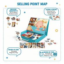 Magnetic Dress-Up Toy For Kids 3-6 | Princess & Character Set With Durable Board -Travel-Friendly, Boosts Fine Motor Skills, Ideal Birthday/Holiday Gift For Boys & Girls - Face-changing Boy - View 5