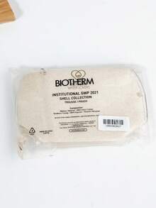 White & Blue Makeup Bag With Lettering/Men's Dark Blue Makeup Bag With Wave Pattern - Beige Toiletry Bag - View 9