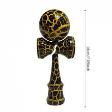 1pc Kendama Sword Ball Toy, Unisex Colorful Cracked Wooden Balance Training Equipment, Outdoor Leisure Skill Development Set, Random Cracked Pattern - Multicolor - View 17