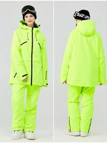 Women Winter Coats - Lime Green - View 3
