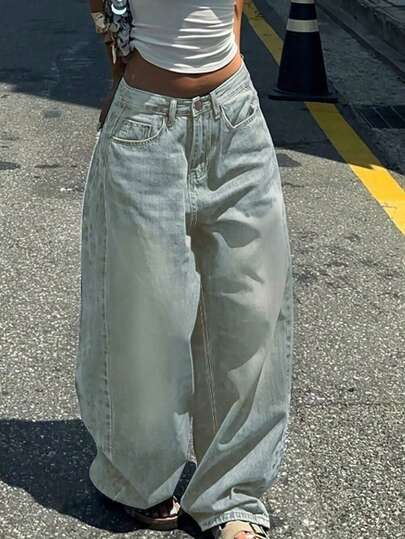 Modne, luźne, proste jeansy dla nastolatków