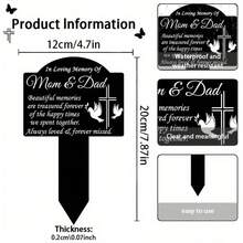 Marcador de tumba de acrílico negro para conmemorar al hijo - Ideal para el duelo y el aniversario, para colocar en el cementerio al aire libre