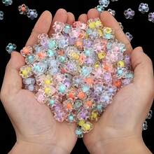 Un set de 100 piezas de cuentas acrílicas para hacer joyas DIY - Cuentas transparentes de varios colores adecuadas para pulseras, aretes, collares y manualidades - Multicolor - Ver 5