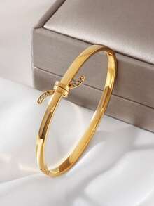 1 chiếc vòng tay bằng thép không gỉ đính đá lấp lánh sang trọng, thích hợp cho đám cưới, tiệc tùng, đeo hàng ngày, quà tặng trang sức thời trang. - vòng đeo tay - Xem 4