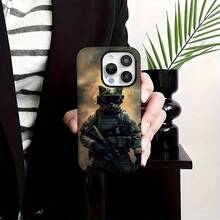 Imagen de  del guerrero gato: nuestra funda de teléfono 2 en 1 extraíble hecha para iPhone 16/15/14/13/12/11 Pro Max Plus presenta una carcasa dura mate adornada con diseños adorables y de moda.Perfecto para presentar a aquellos que aprecian el encanto, funda de teléfono, funda, cubierta de funda de teléfono, funda de teléfono de fibra de carbono, funda de teléfono tipo tejido, funda de teléfono con patrón, accesorio de teléfono elegante, protector de teléfono lindo, capa trasera de poliuretano - Blanco - Ver 8