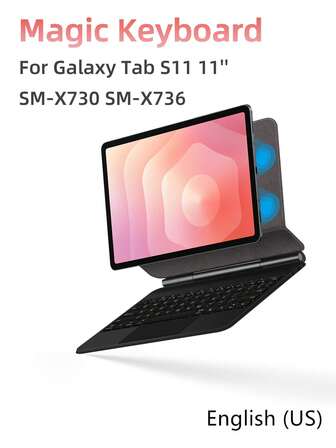 Funda de teclado 2025 nueva para Galaxy Tab S11 de 11 pulgadas. Cubierta de teclado mágico para el modelo número X730 X736. Teclado inalámbrico inteligente con retroiluminación y multitáctil magnético