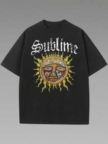 100% Cotton Men Sublimation Team Print Men's Casual Short Sleeve T-Shirt Heavy Cotton T Shirt - 黑色 - 查看 6