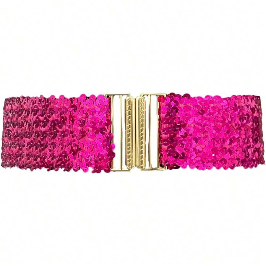 Cotim Coyin Sequins Belts For Women, Glitter Rhinestone Belts Sparkly Bling Belt For Dress Jeans Pants - Vàng - Xem 1