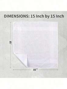 12-Pack Men's Handkerchiefs, 16x16 Inches, White Classic Pocket Handkerchiefs, 2025. Classic Men's Polyester Absorbent Check Handkerchiefs, Thin, Vintage Style, Small Square Handkerchiefs For Elderly To Wipe Sweat. - Multicolor - View 6
