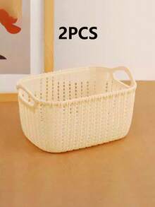 Bộ 2/3 hộp đựng đồ để bàn bằng mây, giỏ nhựa gia dụng để đựng các vật dụng linh tinh, giỏ đựng đồ ăn nhẹ, hộp đựng đồ dùng phòng tắm và vòi sen. - Nhiều màu - Xem 13