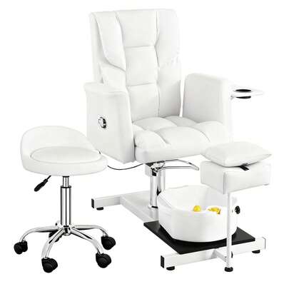 LUXMARS Pedicure Chair With Stool & Bubble Massage Foot Bath, Hydraulic Pedicure Chair For Nail Tech, No Plumbing, 360 ° Rotation, For Nail Tech, Beauty Spa Salon Unit Station Salon Chair, Barber Chair Chair, Pedicure Chair, Tattoo Chair, Vanity Chair, Shampoo Chair Salon Chair Salon Furniture, Massage Chair, Braiding Chair, Styling Chair, Salon Chairs, Shower Chair Chair For Hair Stylist For Home, Salon Chairs, Salon Styling Chair Styling Chair, Salon Chairs For Hair Stylist