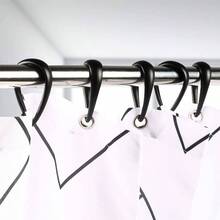 Ganchos de Cortina de Ducha de plstico Negro, Ganchos de Ducha en Forma de Gota para Cortina de bao, Barra de Ducha u2013 Juego de 12 - Negro - Ver 6