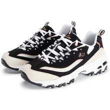 Skechers D'LITES 女士减震复古奶油色熊厚底运动鞋，896204-BKGD - 黑色/金色 - 查看 3