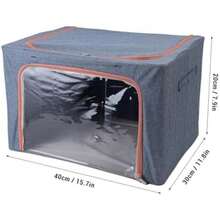 Bin de Almacenamiento de Ropa, Contenedor de Almacenamiento de Manta de Tela Plegable de Marco de Metal con Ventana Transparente 2 Aberturas (azul marino) ()(22L 22L) - Multicolor - Ver 7
