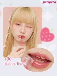 Peripera K-Beauty Ink Mood Glowy Tint，Water Bare Tint，Mirror Watery Lip Gloss，Glass Lip Gloss，丰盈，自然保湿，轻盈，提亮，持久显色，舒适不粘腻，适合戴口罩，不泛白，K-Beauty，韩国彩妆 - #30 Happy Berry - 查看 4