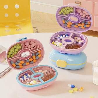 1pc Portable Pill Box, Waterproof Compartment Design, High-Quality 7-Day Medication/Supplement Storage Case