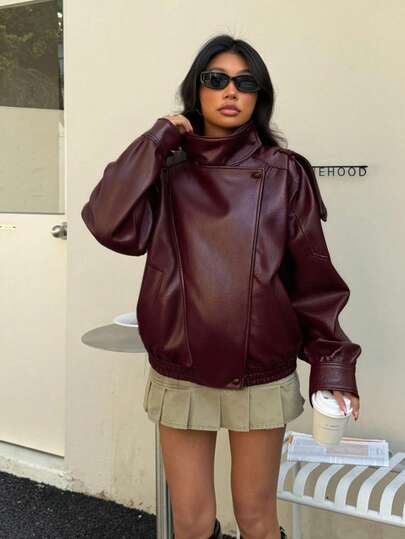 Jaqueta Feminina Seelio Texturizado, Minimalista E Versátil, Para O Outono/Inverno, Com Inspiração Europeia E Americana.