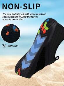 男女同款水鞋、沙滩鞋、袜式鞋、户外运动鞋、轻便冲浪鞋、游泳鞋、皮划艇鞋和潜水鞋，适合室内外穿着，舒适柔软，耐磨透气。 - 黑色 - 查看 4