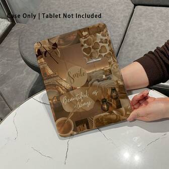 Painted Effect Acrylic Crystal Cover For IPad 10th Generation, IPad 10.2/Mini6/Mini7/9.7inch, Tablet Case Compatible With Samsung Galaxy Tab A9 Plus,3+Y Fold Anti-Bend, Reinforced Silicone Corners, Auto Wake/Sleep Function, Built-In Pencil Slot, Multi-Angle Foldable Stand - Perfect Daily Protection, Great Holiday Gift