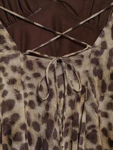 Seelio New Summer Women's Leopard Print Chiffon Sexy Mini Dress - Multicolor - View 10