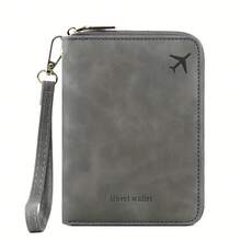 RFID Shielded Passport Holder And ID Card Wallet Strap Wristband-Lockable Zipper Closure, Detachable Anti-Theft RFID Anti-Counterfeiting File Bag, Multifunctional Synthetic Leather Travel Storage Bag, Suitable For Passport, Cash And ID Card (No Power Required) - Xám - Xem 12