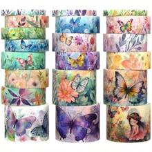 20 Rolls Washi Tape Set - Floral Decorative Masking Tape, Adhesive Tape Supplies, Junk Journal, Scrapbooking Supplies, Wrapping, Party Decoration - Floral - View 1