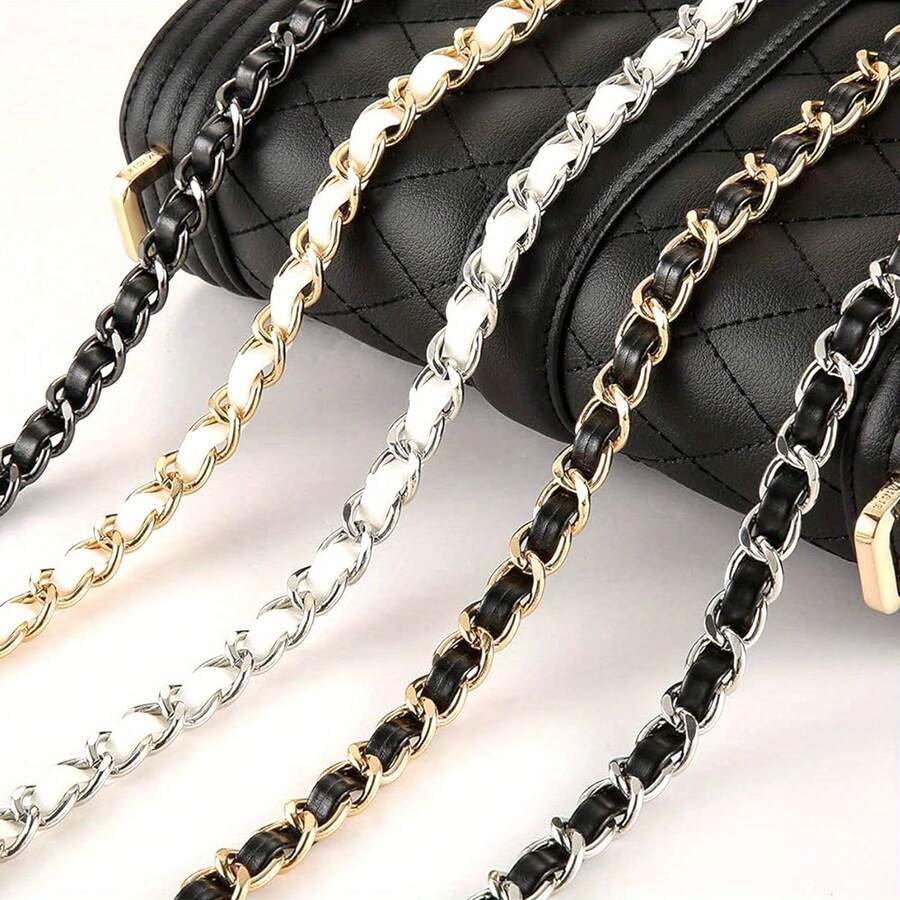1pc Small Golden Ball Bag Chain, Metal Leather Strap, Adjustable Crossbody Replacement Shoulder Strap - Multicolor - View 1