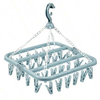 Drying Hanger With 32 Clips And Drip Foldable Hanging Rack,Plastic Hanging Drying Rack Clothes Underwear Socks Love Valentine