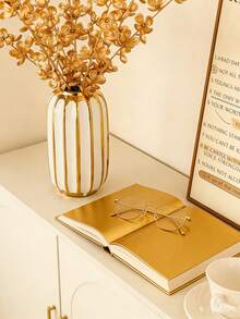 1/6/10pcs Gold Plum Blossom Artificial Flowers Set, Suitable For Room, Home, Wall, Bathroom, Bedroom, Room Decor, Tabletop, Wedding, Living Room, Office, Kitchen, Party Gifts, Etc. - Multicolor - View 5