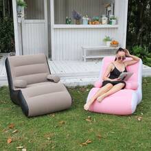 Ghế sofa bơm hơi dáng lười, ghế lười bơm hơi, lưng tựa bọc nhung, sofa giường bơm hơi, phù hợp dùng trong nhà và ngoài trời, nhà ở, sân hiên, vườn, hồ bơi, cắm trại (bao gồm bơm hơi) - cà phê - Xem 6