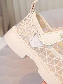 女童轻便平底乐福鞋，公主风英伦便士鞋，新款厚底女童休闲真皮乐福鞋，防滑英伦风彩色儿童厚底鞋，公主风亮面平底牛津鞋，四季皆宜 - 白色 - 查看 7